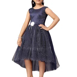 BAESD Girls Polka Dot Printed Fit & Flare Dress image 4