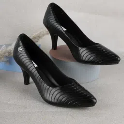 Elle Women's Black Stiletto Pumps-picture-33