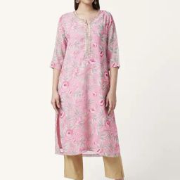 Rangmanch by Pantaloons Pink Printed Straight Kurta-picture-29
