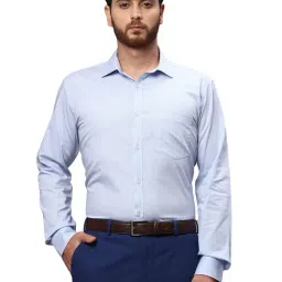 Park Avenue Blue Slim Fit Check Cotton Shirt-picture-22