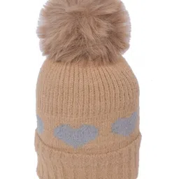 crayonflakes CrayonFlakesHeart Design & Pom Pom Detailed Woolen Cap - Brown-picture-23