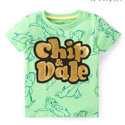 Babyoye Disney 100% Cotton Knit Half Sleeves T-Shirt with Chip N Dale Graphics- Green-picture-41