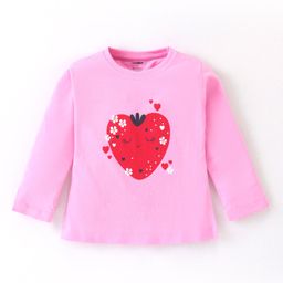 CUCUMBER Sinker Knit Full Sleeves T-Shirt with Heart Print - Pink-picture-49