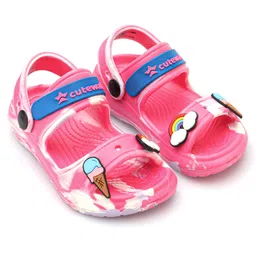 Cute Walk by Babyhug Clogs with Backsrtap Ice Cream & Rainbow Applique - Pink-picture-22