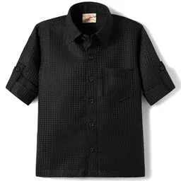 Rikidoos Full Sleeves Textured Shirt - Black-picture-36