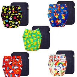 Dumbledo Premium Cloth Diaper with Leak-Proof, Absorbent 6-layer Black Insert - Dryfeel with Comfortable Fit for 3 Months to 3 Years, Pack of 5-picture-11