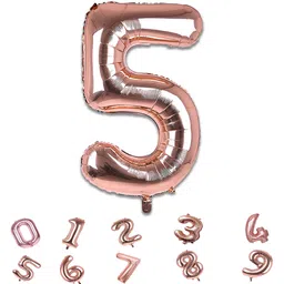 decor mantra Décor Mantra 32 Inch Number Foil Balloon 5 For birthday Decorations Items-Rose Gold Color-Pack of 1-picture-20