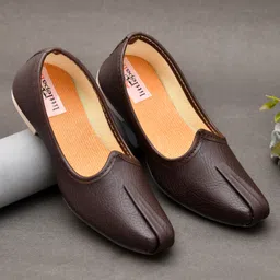 Little Palz Textured Mojaris - Dark Brown-image-65