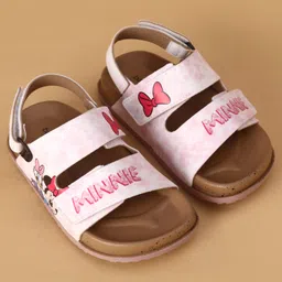 Babyoye Disney Sandals with Velcro Closure & Minnie Mouse Print - Pink image 2