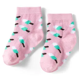 cute walk by babyhug Cutewalk by Babyhug Knit Ankle Length Anti Bacterial Socks With Strawberry Design Pack Of 7 - Multicolour image 2