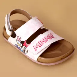 Babyoye Disney Sandals with Velcro Closure & Minnie Mouse Print - Pink image 3
