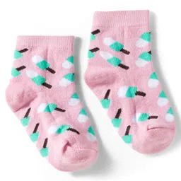 cute walk by babyhug Cutewalk by Babyhug Knit Ankle Length Anti Bacterial Socks With Strawberry Design Pack Of 7 - Multicolour image 3