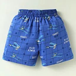 CUCUMBER Sinker Knit Above Knee Length Shorts With Tropical Theme Print Pack Of 3 - Red Blue & Light Green image 4