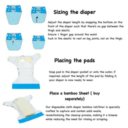 Dumbledo Premium Cloth Diaper with Leak-Proof, Absorbent 6-layer Black Insert - Dryfeel with Comfortable Fit for 3 Months to 3 Years, Pack of 5 image 4