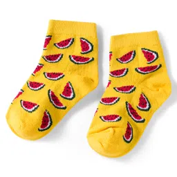 cute walk by babyhug Cutewalk by Babyhug Knit Ankle Length Anti Bacterial Socks With Strawberry Design Pack Of 7 - Multicolour image 4