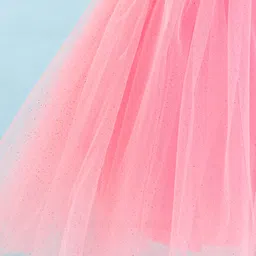 Bluebell Satin Woven Sleeveless Bow Applique Fit & Flare Sequinned Party Frock - Pink image 5