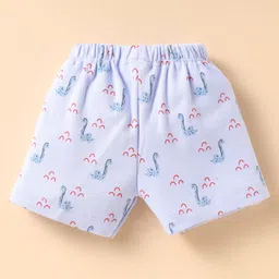 Tango Interlock Knit Sleeveless Co-ords Shorts Night Suit with Dino Print - Light Blue image 5