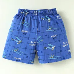 CUCUMBER Sinker Knit Above Knee Length Shorts With Tropical Theme Print Pack Of 3 - Red Blue & Light Green image 5