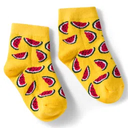 cute walk by babyhug Cutewalk by Babyhug Knit Ankle Length Anti Bacterial Socks With Strawberry Design Pack Of 7 - Multicolour image 5