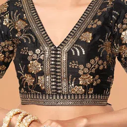 Zeel Clothing Embroidered Sequinned Semi-Stitched Lehenga & Unstitched Blouse With Dupatta image 4