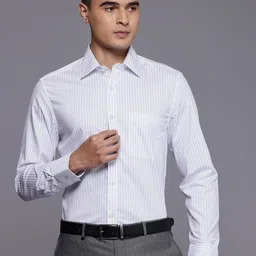 Louis Philippe Men Classic Striped Pure Cotton Formal Shirt-picture-16