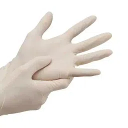 Sehat Plus Examination Hand Gloves Powdered Latex White Size L (Pack of 50 Pair) image 1
