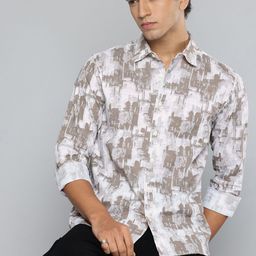 Flying Machine Pure Cotton Abstract Printed Textured Slim Fit Casual Shirt-picture-30