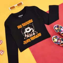 Pantaloons Junior Black Embroidered Full Sleeves T-Shirt-image-26