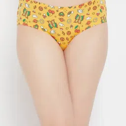 Clovia Yellow Cotton Printed Hipster Panty-image-26