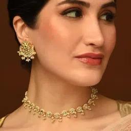 Jaypore Gold Necklace & Earring Set-image-59