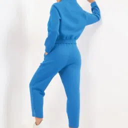 Sweet Dreams Royal Blue Regular Fit Solid Long Sleeves Tracksuit image 2