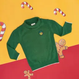 Pantaloons Baby Kids Green Cotton Embroidered Full Sleeves Sweater-picture-12