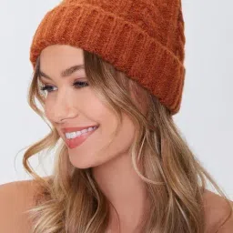 Forever 21 Orange Blend Beanies Cap-image-52