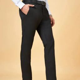 Peregrine by Pantaloons Black Slim Fit Flat Front Trousers-picture-30