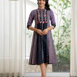 Juniper Floral Print A-Line Midi Dress image 5