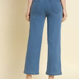 Angelfab Blue Cotton Straight Fit High Rise Jeans image 2