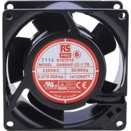 RS PRO 12 W 230 V AC Axial Fan 6197015-picture-20