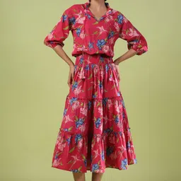 anayna Printed Tiered Flared Maxi Ethnic Dress-picture-19