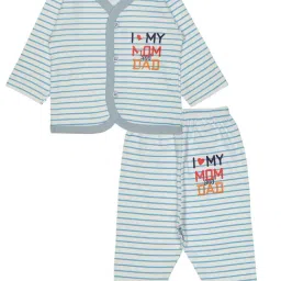 Bodycare Kids White Striped Full Sleeves Shirt with Pyjamas-image-68