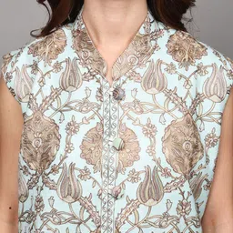 Exotic India Women Floral Woollen Tailored Jacket with Embroidered image 4