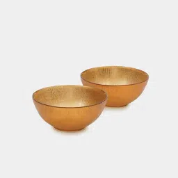 Pure Home and Living Gold Glass Radial Textured Serving Bowls - Set of 2 image 4