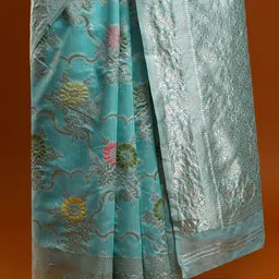 Mitera Woven Design Zari Chanderi Saree image 4