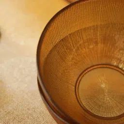 Pure Home and Living Gold Glass Radial Textured Serving Bowls - Set of 2 image 2