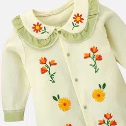 Little Surprise Box LLP Infants Ruffled Neck Floral Pattern Full Sleeves Rompers image 3