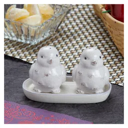 Kookee Ceramic Salt Pepper Container Set with tray (9976)-image-84
