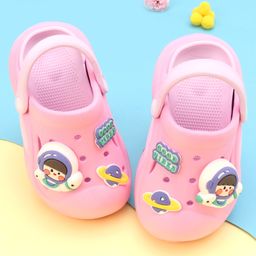 Oh! Pair Slip On Back Strap Closure Clogs with Astronaut Applique  - Pink-picture-29