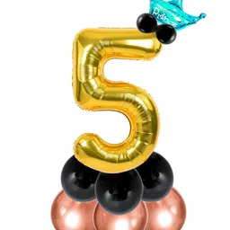Decor Mantra Number 5 foil balloon 32 inch for birthday decoration items - Gold - Pack of 13-picture-13