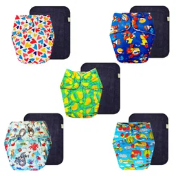 Dumbledo Premium Cloth Diaper with Leak-Proof, Absorbent 6-layer Black Insert - Dryfeel with Comfortable Fit for 3 Months to 3 Years, Pack of 5-picture-15
