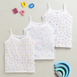 BUMZEE Cotton Knit Pack Of 3 Hearts & Floral Printed Slips- White-picture-20