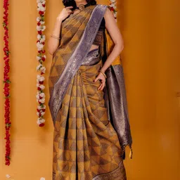 Snofi Creation Woven Design Zari Art Silk Kanjeevaram Saree-picture-37